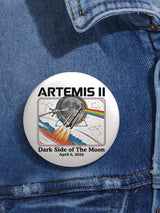 Unisex Retro Artemis II Dark Side Of The Moon Pin-Back Button