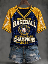 Women's Baseball Print T-Shirt