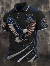 Men's Casual USA 250th Anniversary Print Polo Shirt