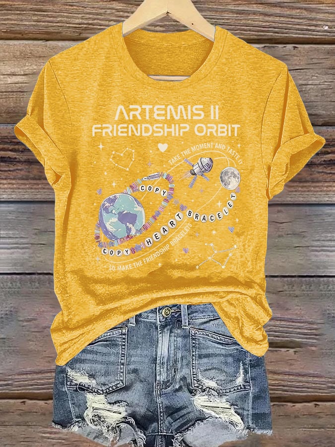 Women's  Fun Planet Print T-Shirt