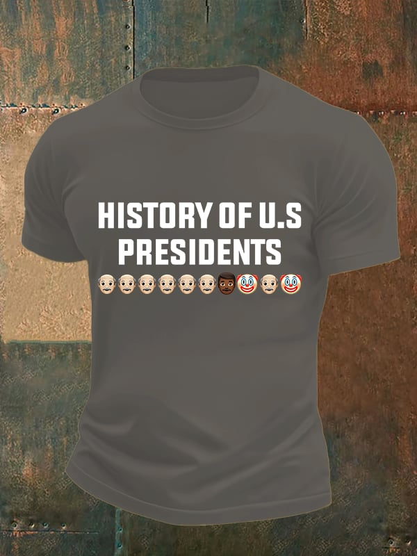 🔥Buy 3 Get 15% Off🔥Men's  History Of US Presidents Print T-Shirt