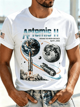 Men's Artemis II Mission Lunar Orbiting Short-Sleeve T-Shirt