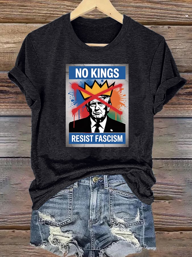Women's  NO KINGS RESIST FASCISM  T-shirt