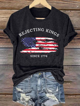 🔥Buy 3 Get 15% Off🔥Women'S Rejecting Kings Since 1776 Print T-Shirt