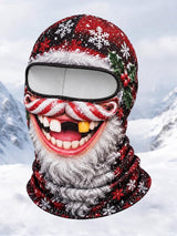 Men's Outdoor Warm, Quirky Christmas-Themed Balaclava with Emoticons