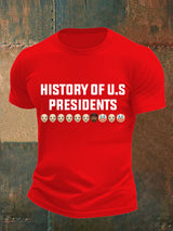 🔥Buy 3 Get 15% Off🔥Men's  History Of US Presidents Print T-Shirt