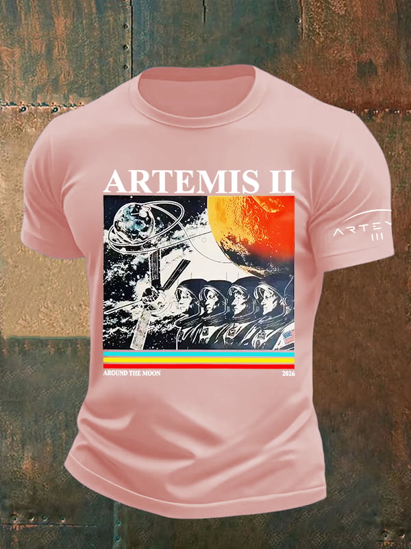 Men's  Lunar Landing Character Print T-Shirt