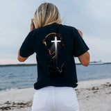 Divine Cross Silhouette Printed Women's T-shirt