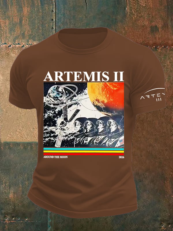 Men's  Lunar Landing Character Print T-Shirt