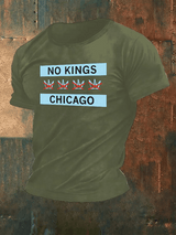 🔥Buy 3 Get 15% Off🔥Men's  No Kings Chicago Flag Print  T-Shirt