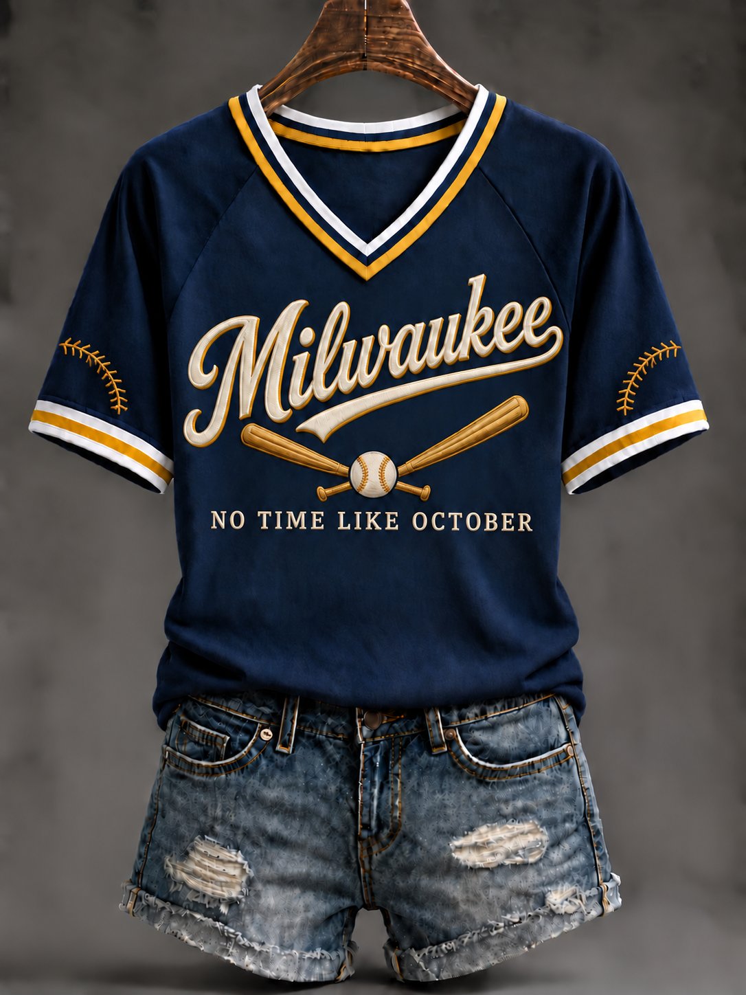 Women's Baseball Print T-Shirt