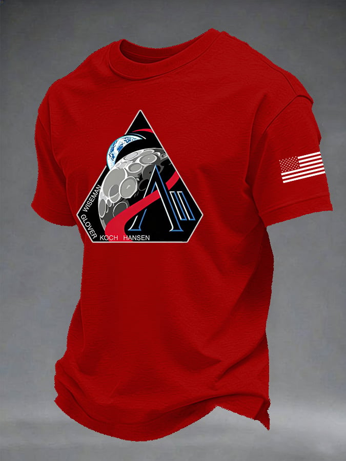Men's Artemis II Round Neck Casual Printed T-Shirt