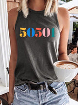 🔥Buy 3 Get 15% Off🔥Women's 50 Protests 50 States 1 Movement Print Crew Neck Tank Top
