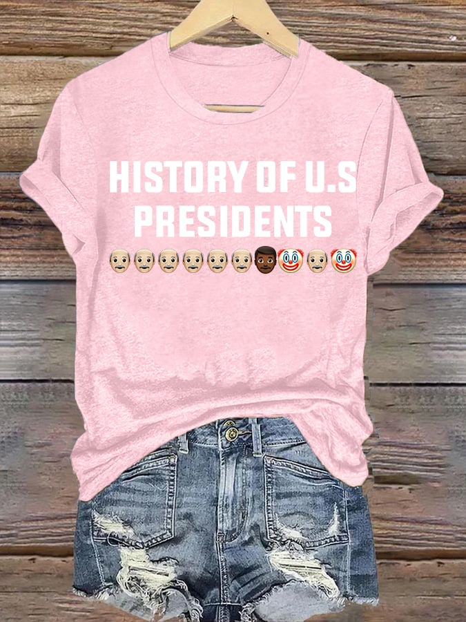 🔥Buy 3 Get 15% Off🔥Women's  History Of US Presidents Print T-Shirt