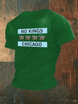 🔥Buy 3 Get 15% Off🔥Men's  No Kings Chicago Flag Print  T-Shirt