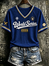 Women's Baseball Print T-Shirt