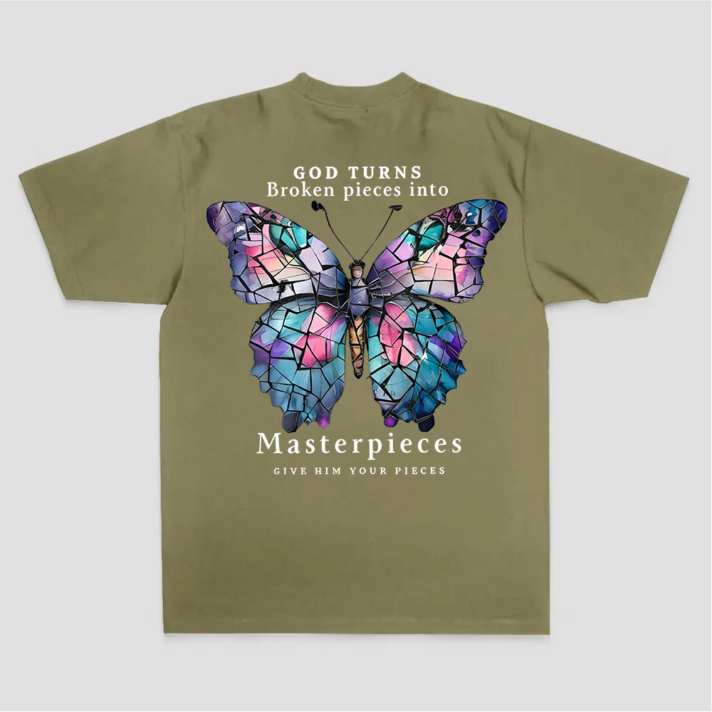 God Turns Broken Pieces Into Masterpieces Printed Women's T-shirt