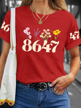 🔥Buy 3 Get 15% Off🔥Women's Floral 8647 Printed Casual T-Shirt