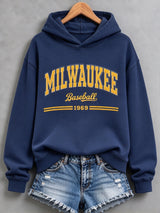 Women's Baseball Print Sweatshirt