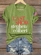 🔥Buy 3 Get 15% Off🔥V-Neck Retro Last Show Print T-Shirt