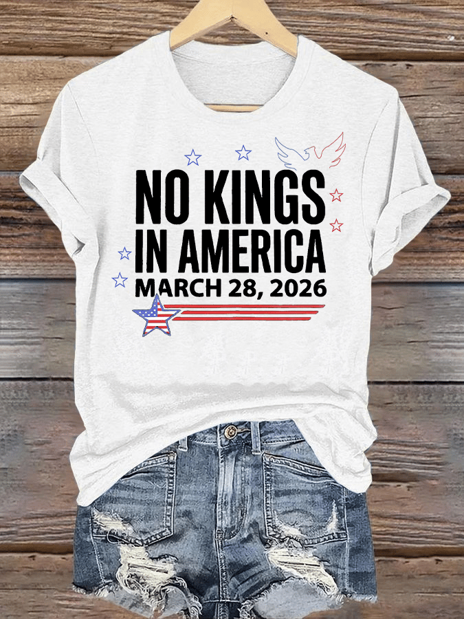 🔥Buy 3 Get 15% Off Women's  NO KINGS IN AMERICA  Print  T-Shirt