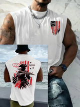 Men's 250th Anniversary Distressed American Flag 2-sided Printed Top