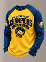 Men's Baseball Waffle Long-Sleeve Sweatshirt