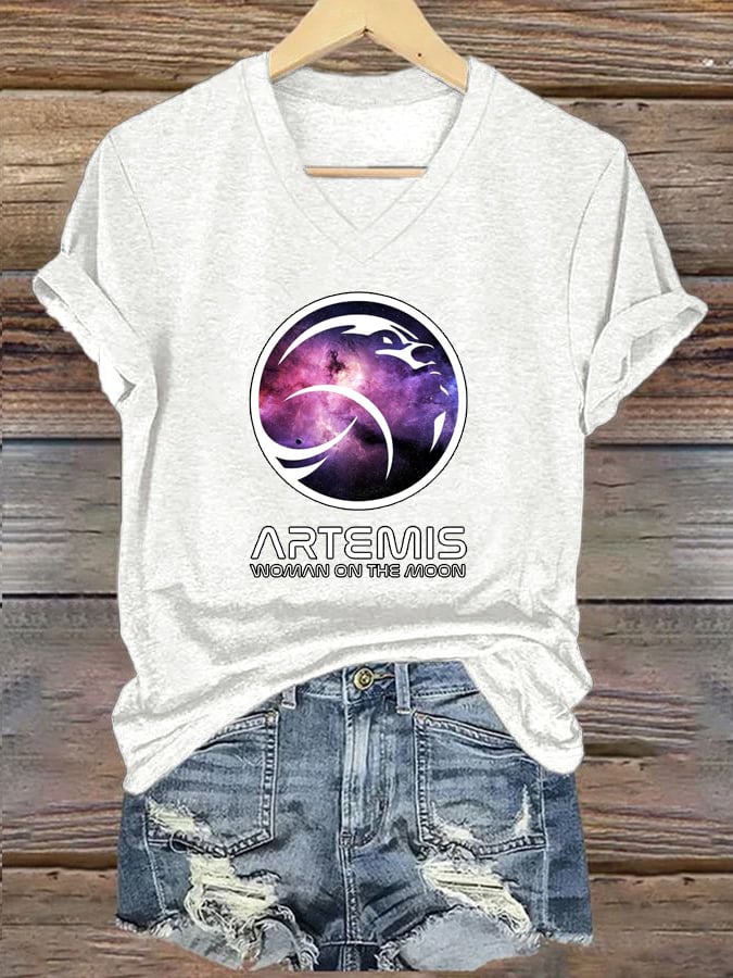 Women's “Woman On The Moon” Print T-Shirt