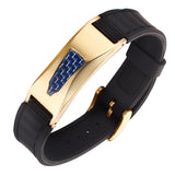 Energy elements stainless steel curved brand silicone bracelet titanium bracelet