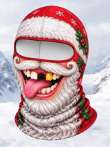 Men's Outdoor Warm, Quirky Christmas-Themed Balaclava with Emoticons