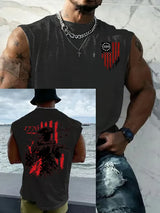 Men's 250th Anniversary Distressed American Flag 2-sided Printed Top