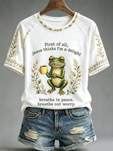 Women'S Casual Short-Sleeve T-Shirt With Faith & Mental Health Print
