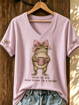 Women's Fun Frog-Print Top