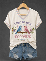 Classic I Sing Of Your Goodness Psalm 89:1 Christian Bird Short-Sleeved Shirt